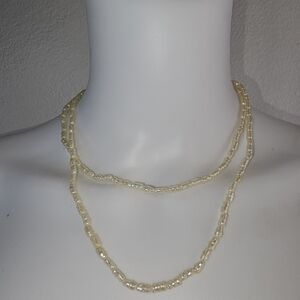 Vintage Freshwater Rice Pearl Necklace Long Strand